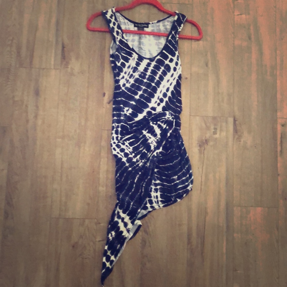 Mini dress with asymmetrical sash